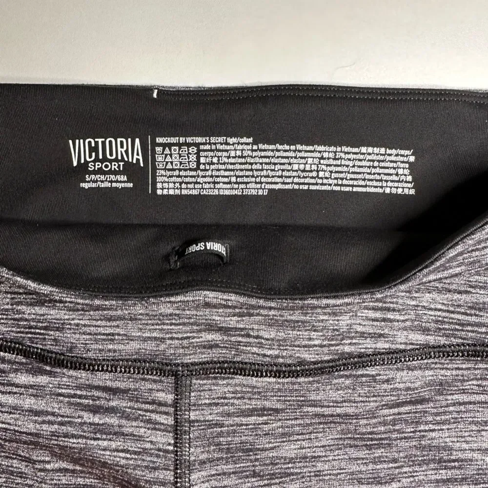VICTORIA SPORT (S) Knock-out grey/black legging EUC - Picture 3 of 4